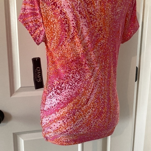 Chaps medium top short sleeves new with tag pink orange - Picture 7 of 11
